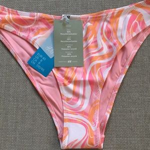 H&M New with tags Bikini bottoms Size 8 Swirl Eco Cheeky Swimsuit Swimwear M